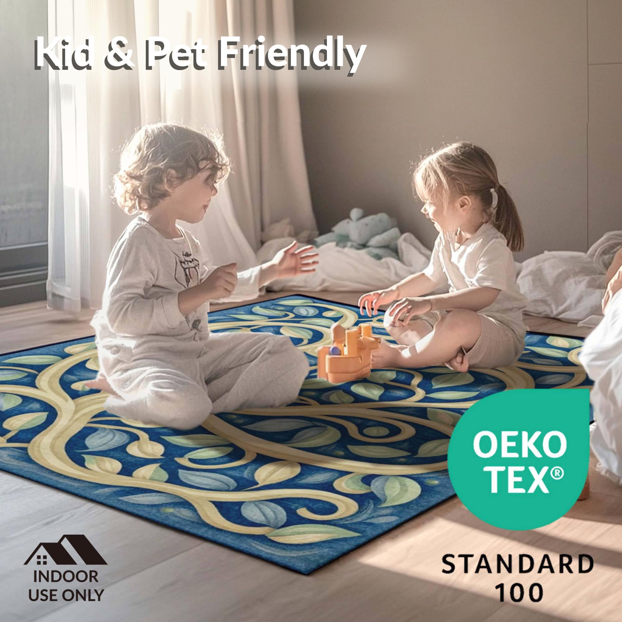 Abstract Beige Curved Stripes Rug