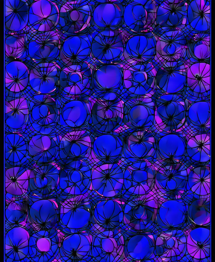 Abstract Blue Purple Geometric Circles Rug