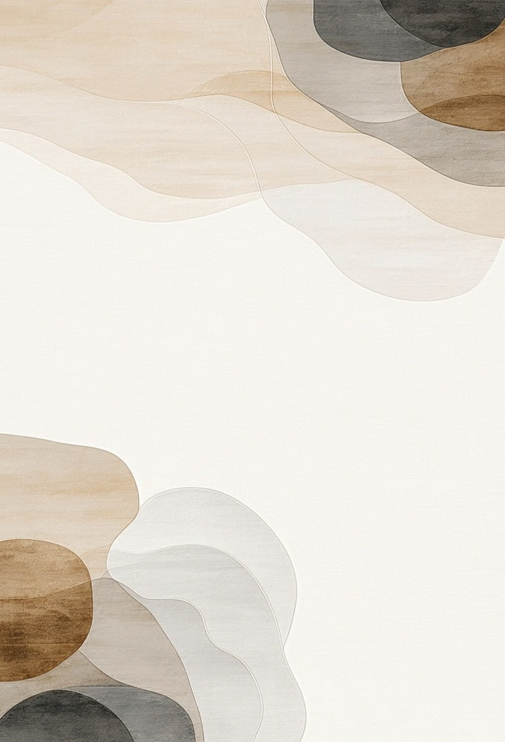 Abstract Organic Warm Tones Waves Rug