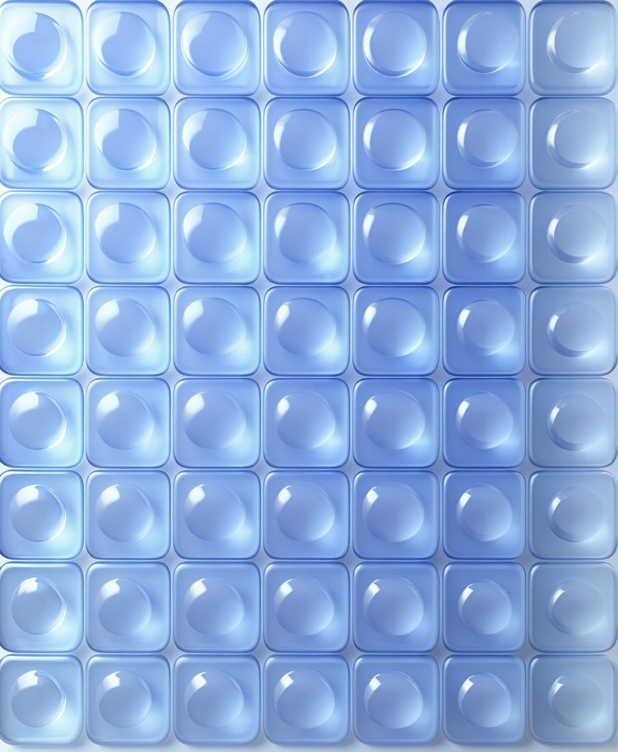 Abstract Blue Bubble Pattern Rug