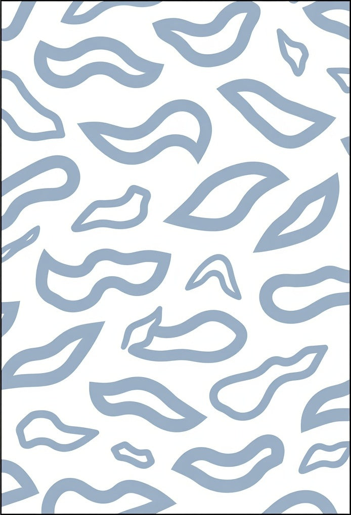 Abstract Blue Cloud Flow Rug