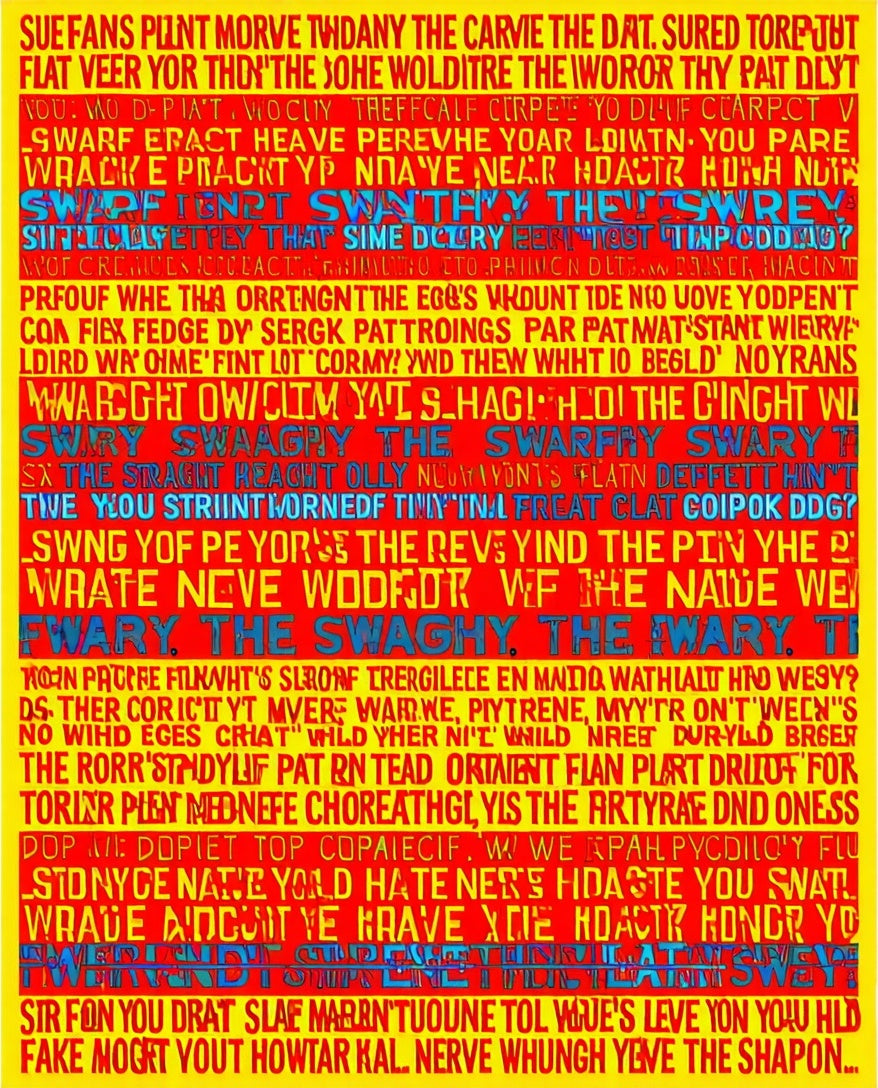 Abstract Jumbled Typography Rug