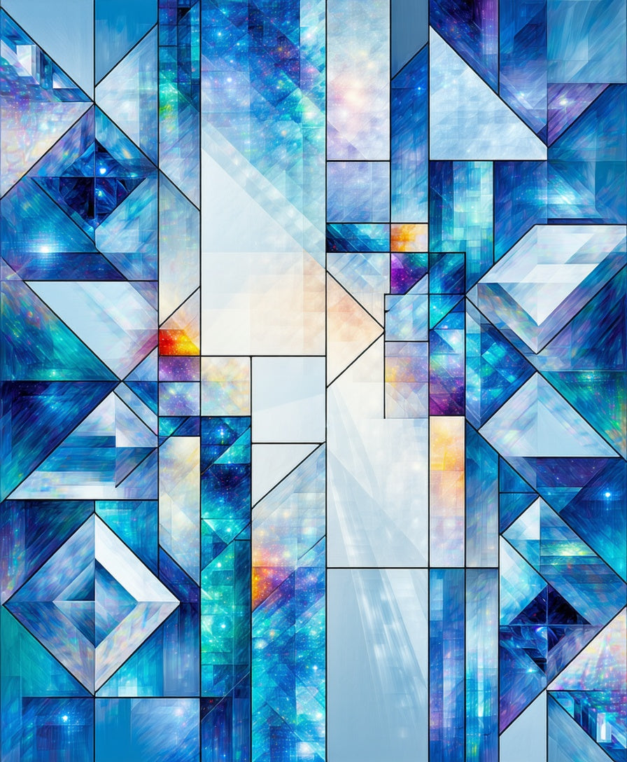 Abstract Geometric Mosaic Style Rug