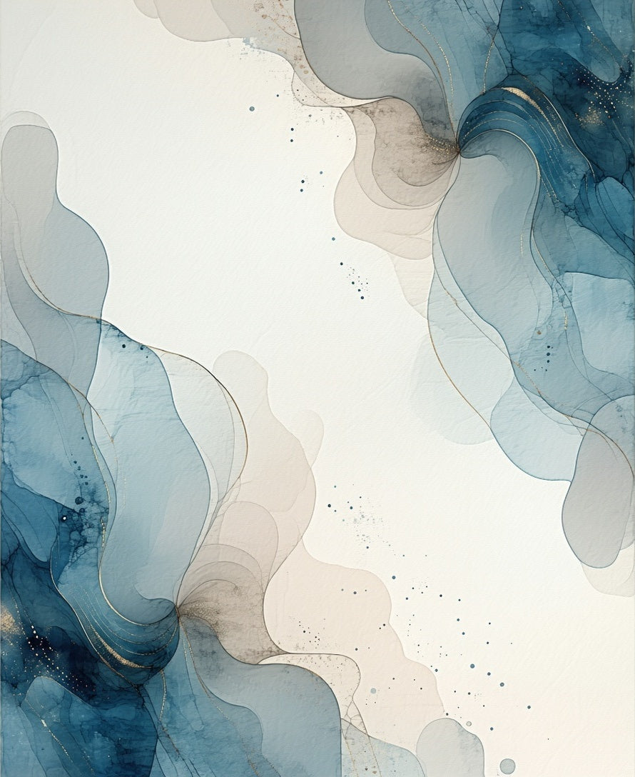 Abstract Ink Flow Design Rug