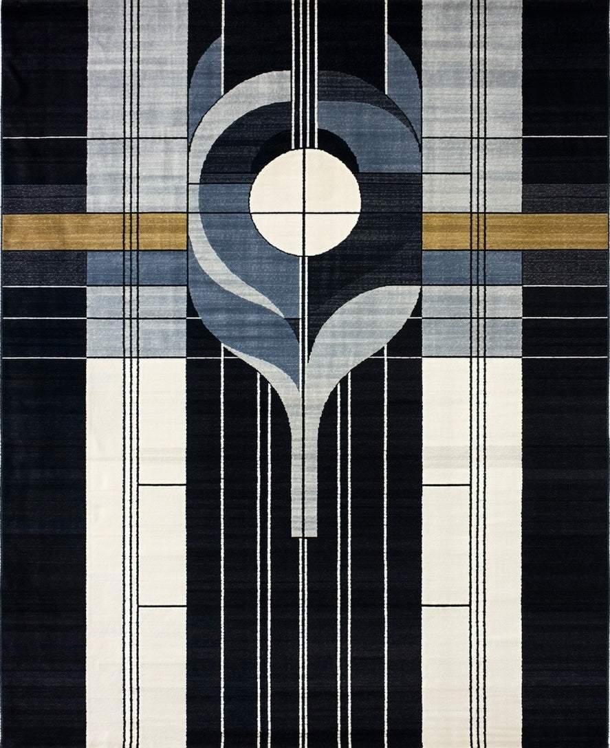 Abstract Geometric Art Deco Design Rug