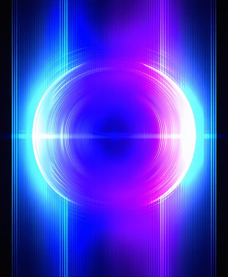 Abstract Circular Neon Light Design Rug