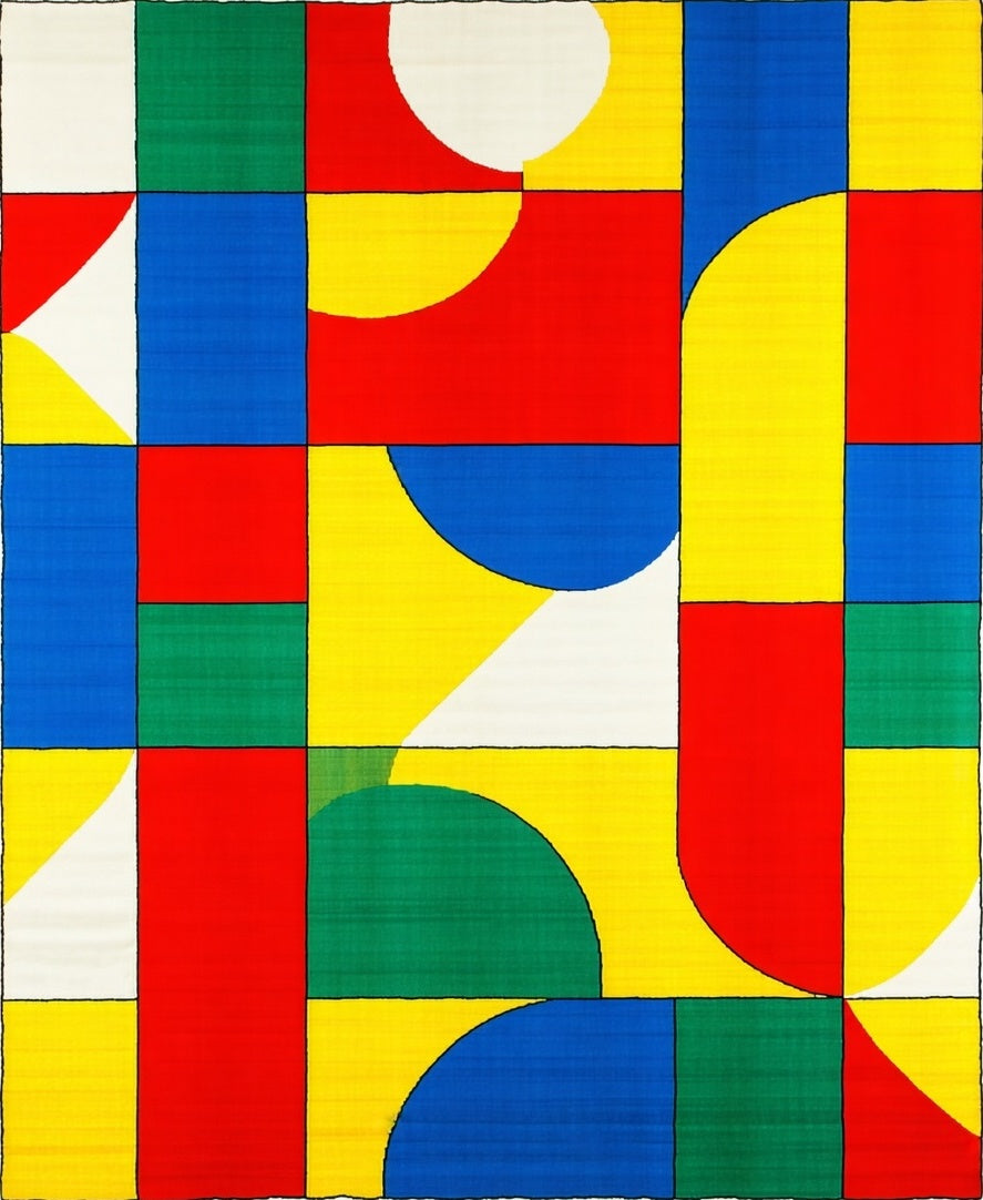 Abstract Primary Color Blocks Rug