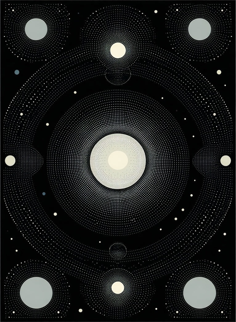 Abstract Geometric Dot Circle Pattern Rug