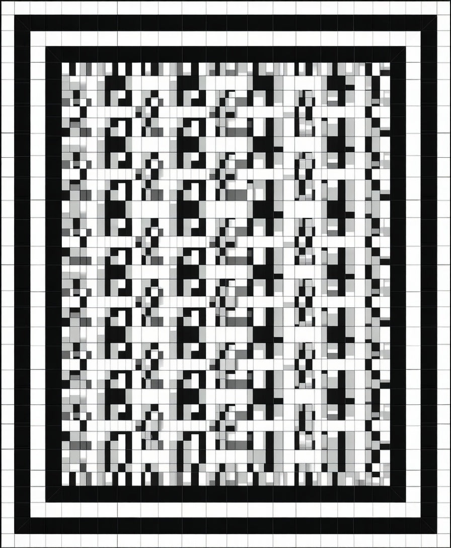 Abstract Grayscale Barcode Rug
