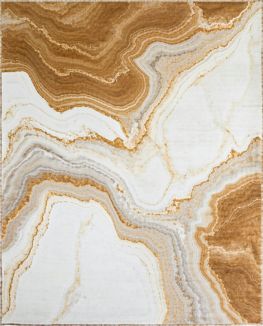 Abstract Agate Warm Marble Design Rug