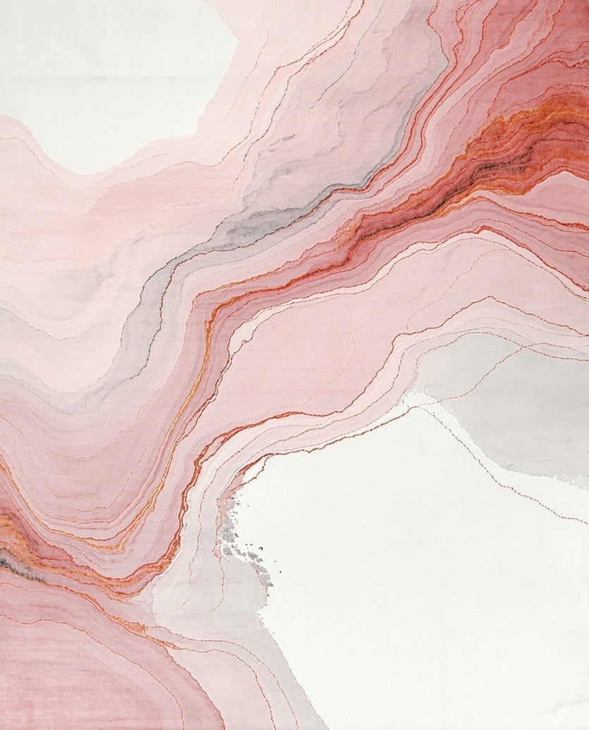 Abstract Layered Fluid Contours Rug