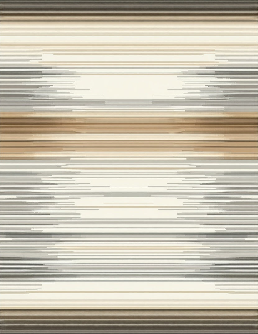 Abstract Horizontal Lines Earth Tones Rug