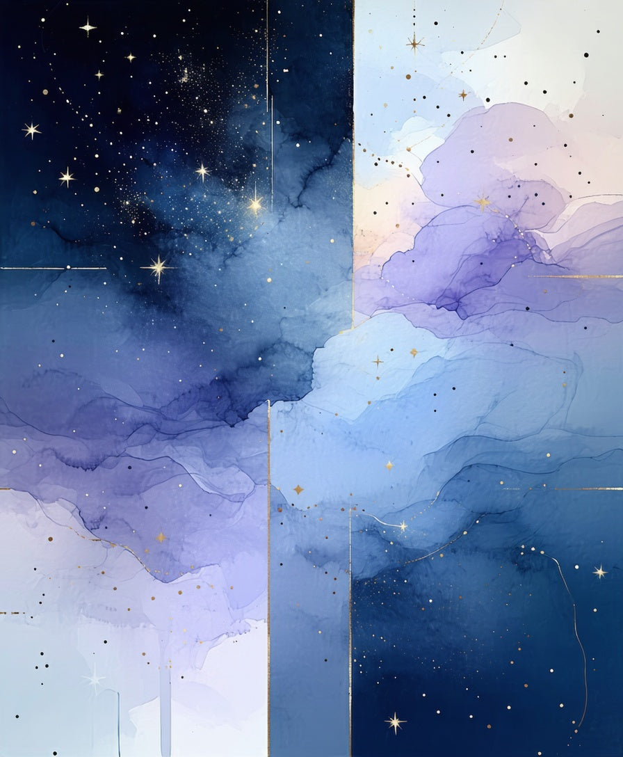 Abstract Nebula Gold Swirl Pattern Rug