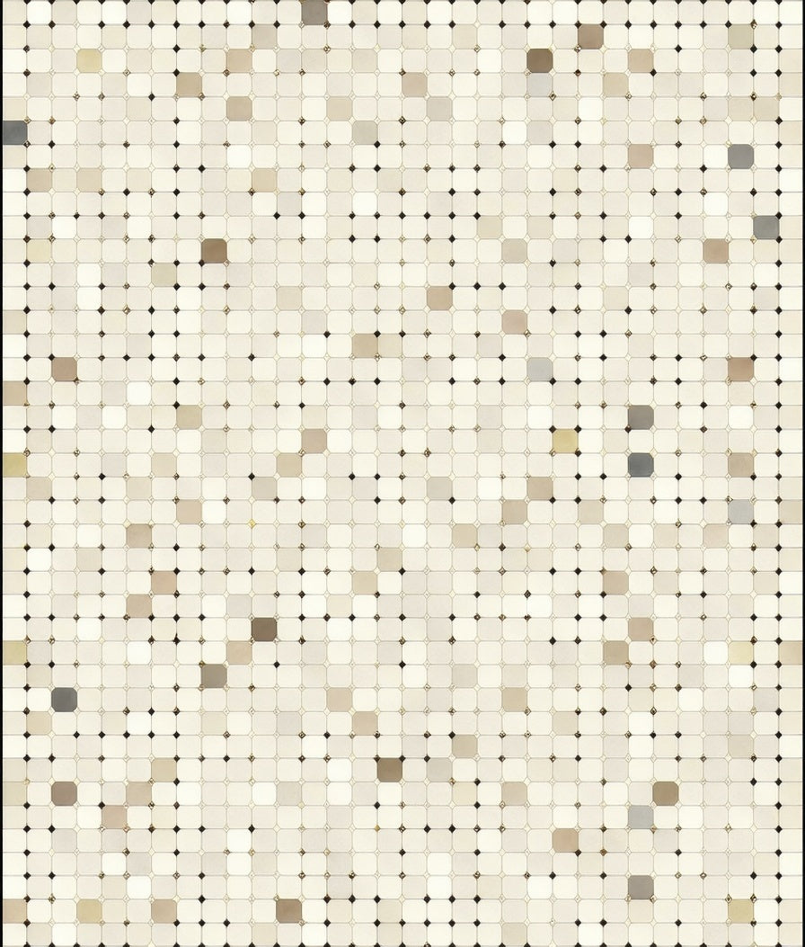 Abstract Pixelated Neutral Tones Rug