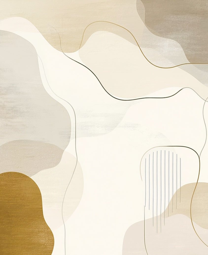 Abstract Earth Tones Organic Shapes Rug