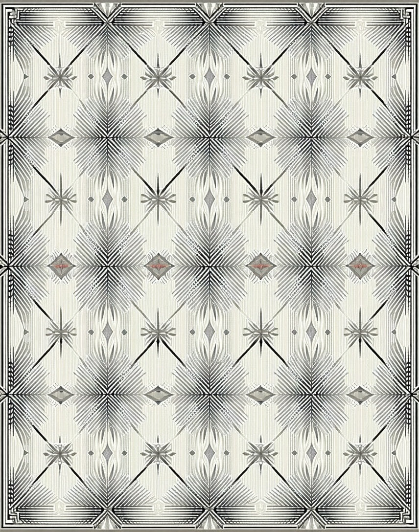 Abstract Geometric Star Pattern Rug