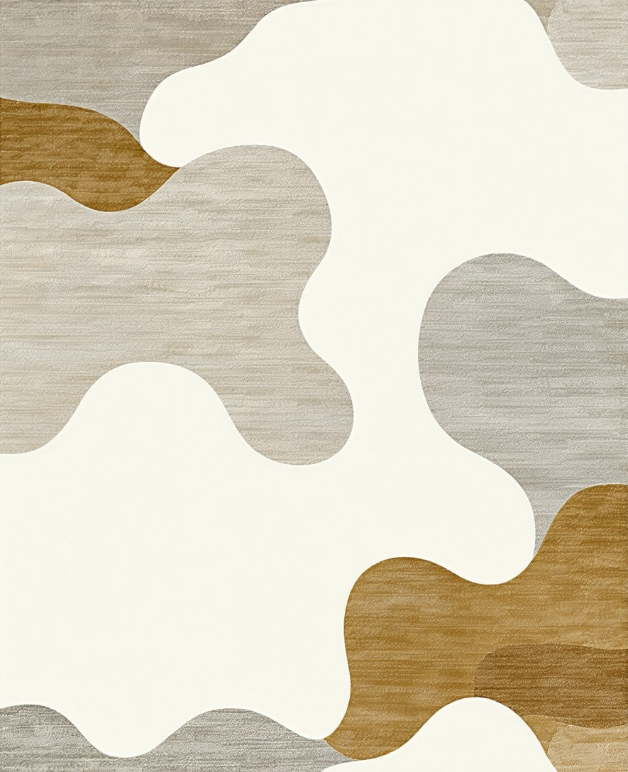 Abstract Gray Terracotta Organic Rug