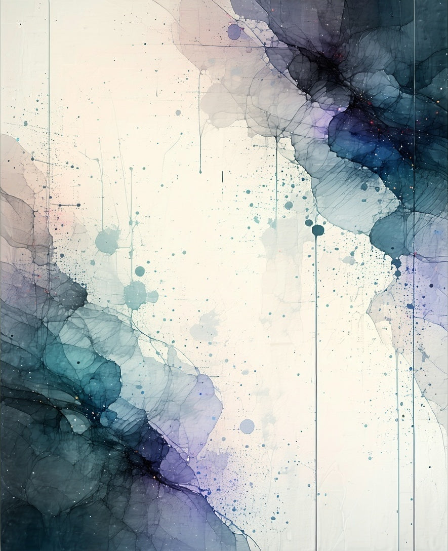 Abstract Ink Wash Nebula Rug