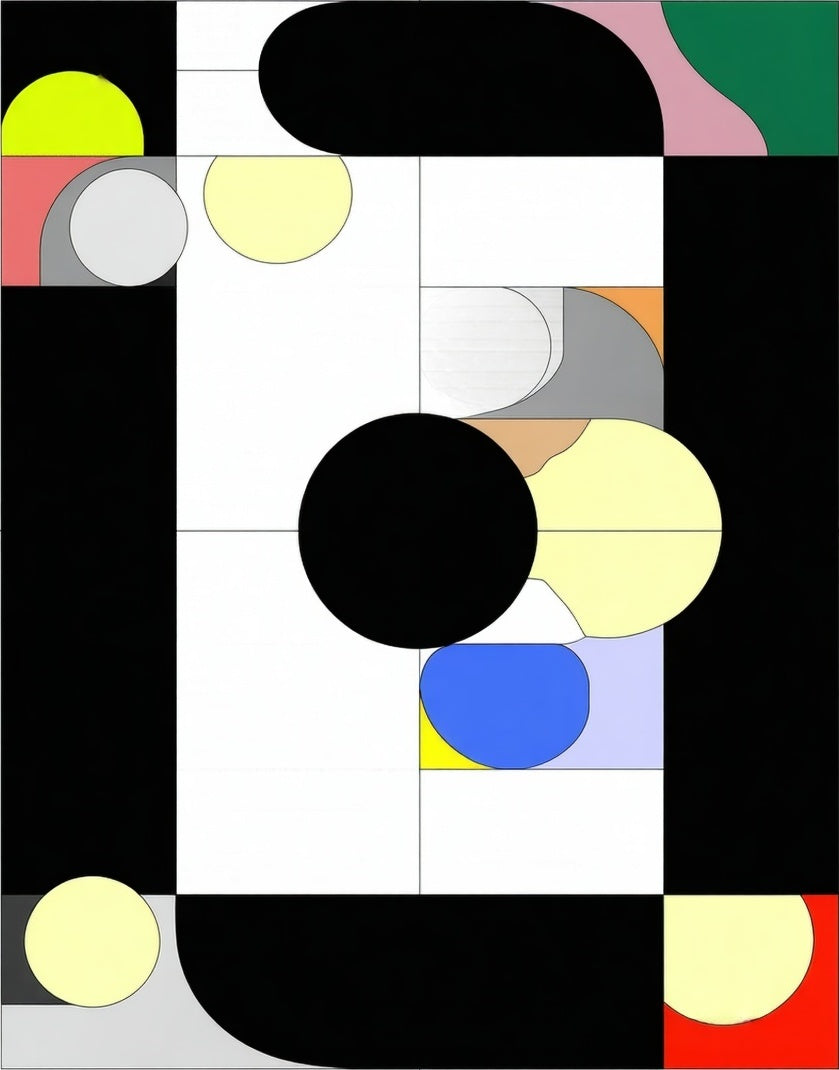 Abstract Geometric Elements Pattern Rug