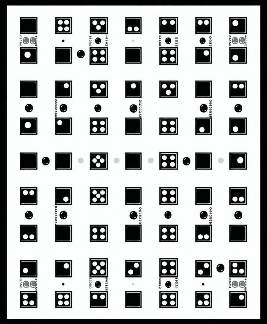 Abstract Graphic Dice Motif Rug