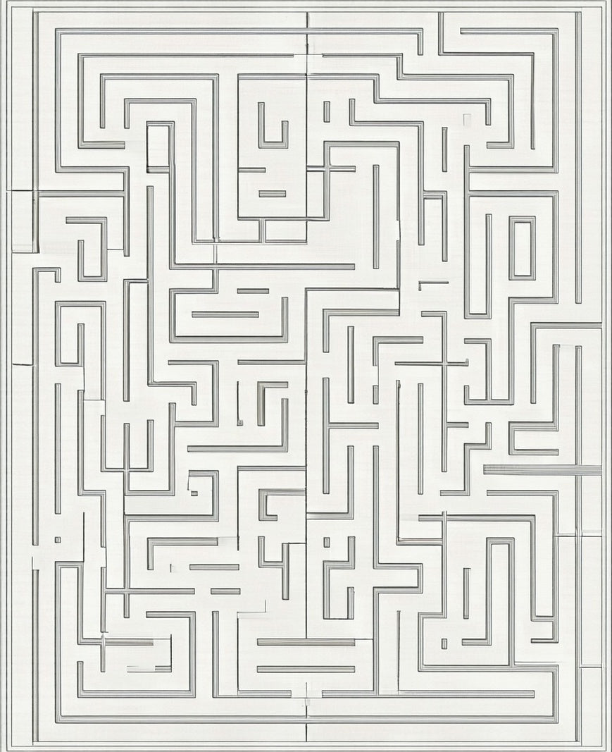 Abstract Maze Pattern Rug