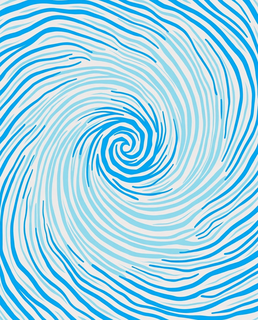 Abstract Blue Swirl Current Rug