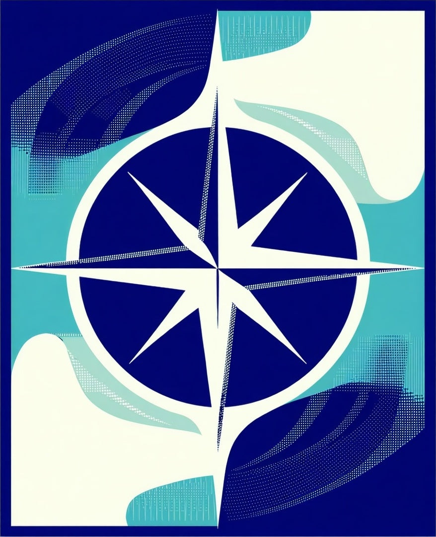 Abstract Compass Star Pattern Rug