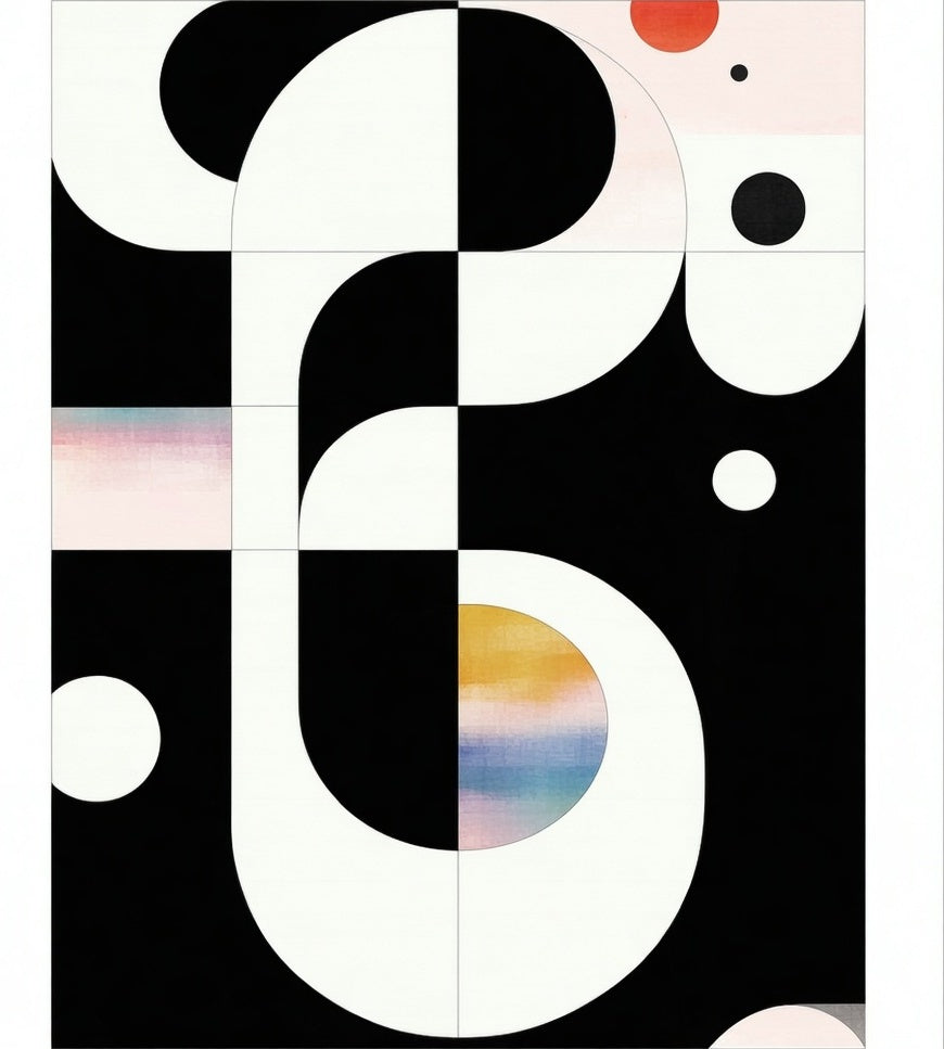 Abstract Geometric Circles Curves Design Rug