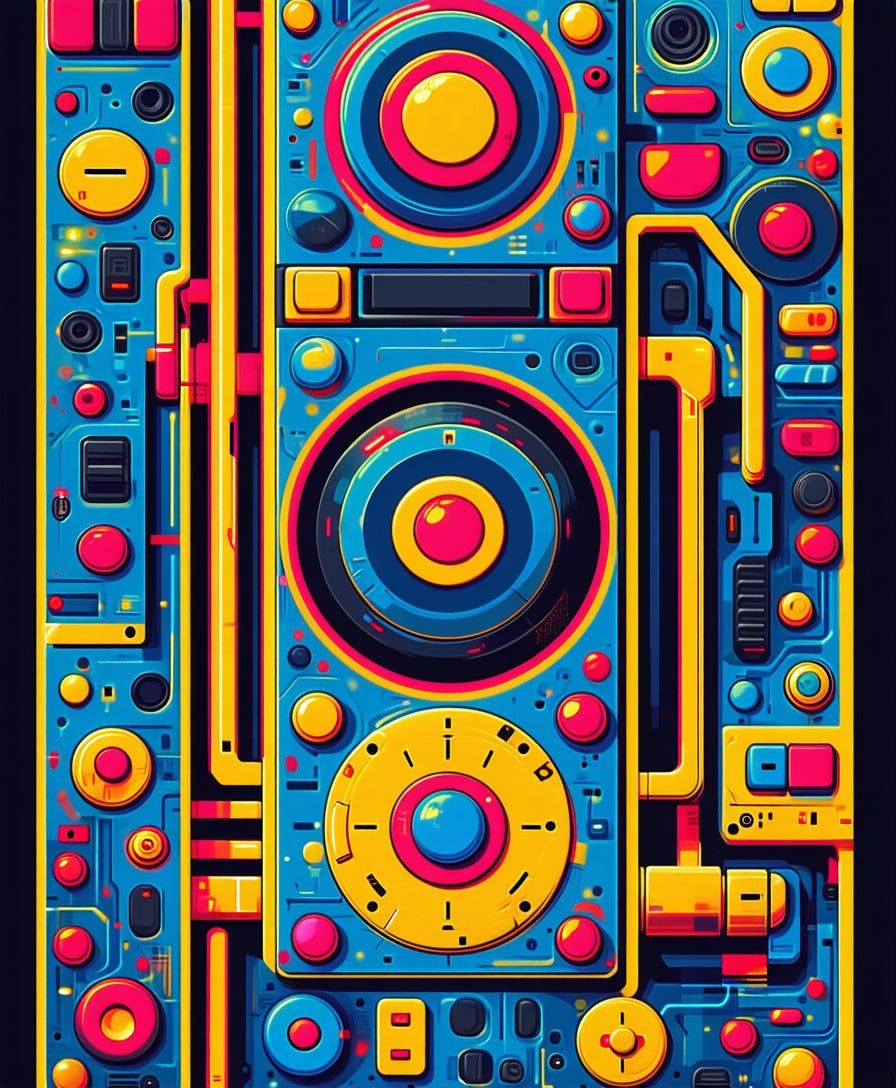 Abstract Geometric Vibrant Retro Rug