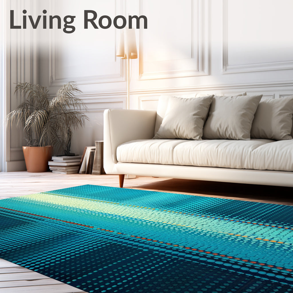 Abstract Geometric Dot Pattern Rug