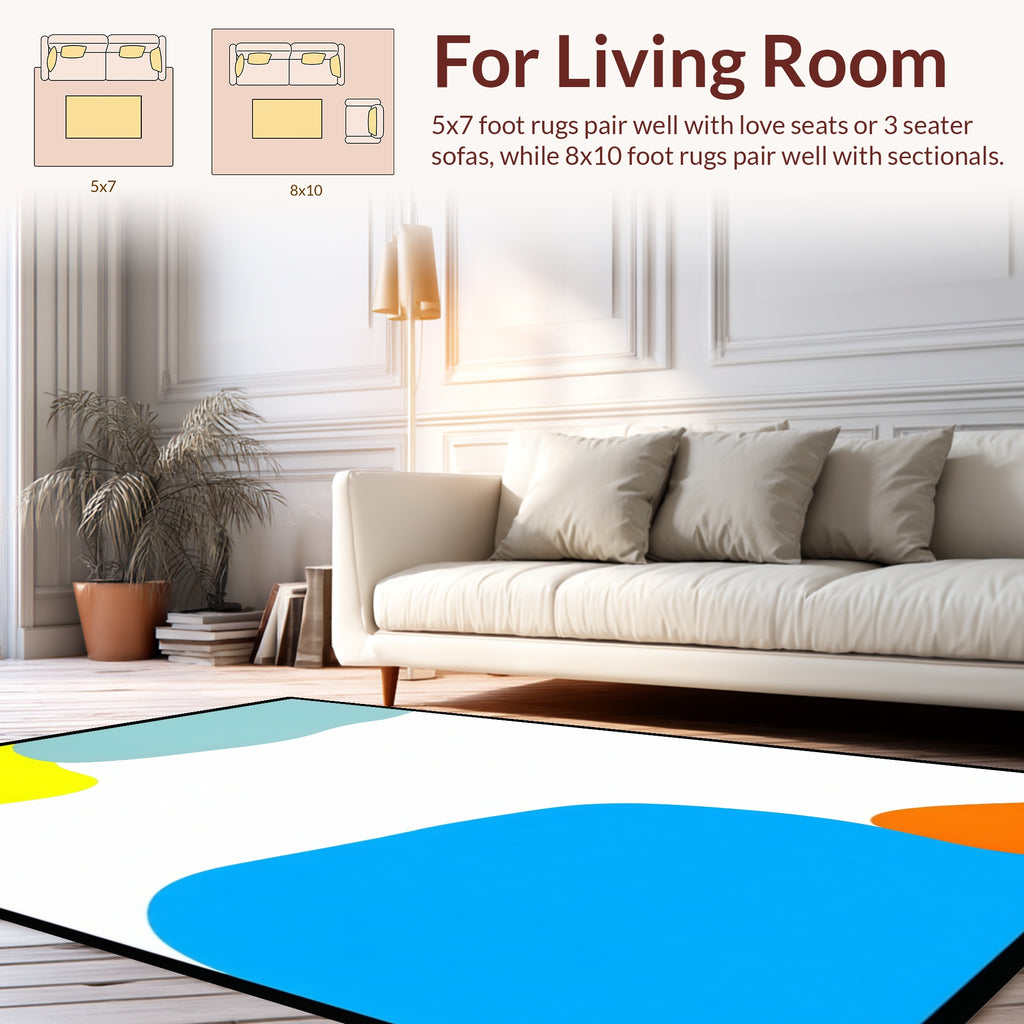 Abstract Blobs Bright Color Pattern Rug