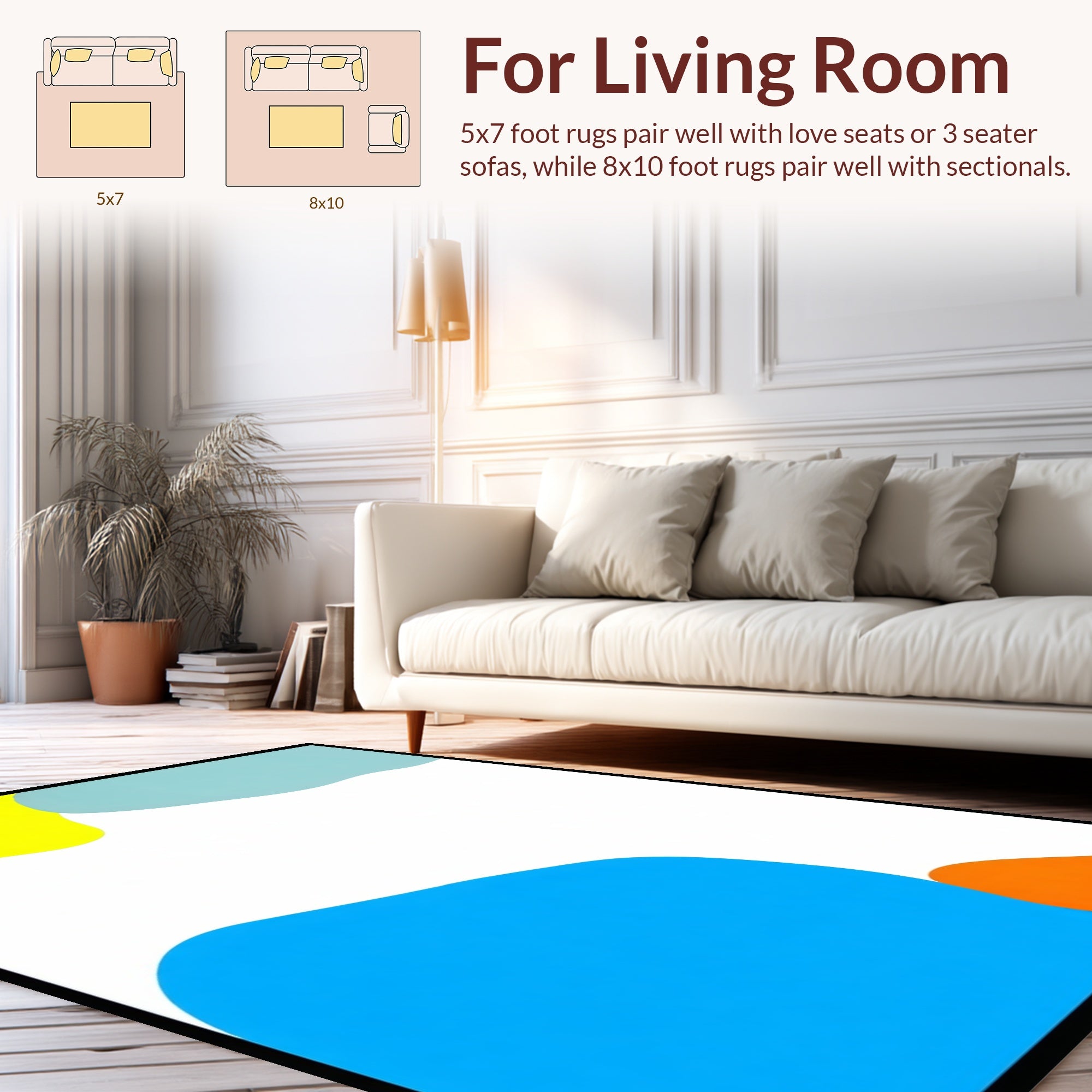 Abstract Blobs Bright Color Pattern Rug