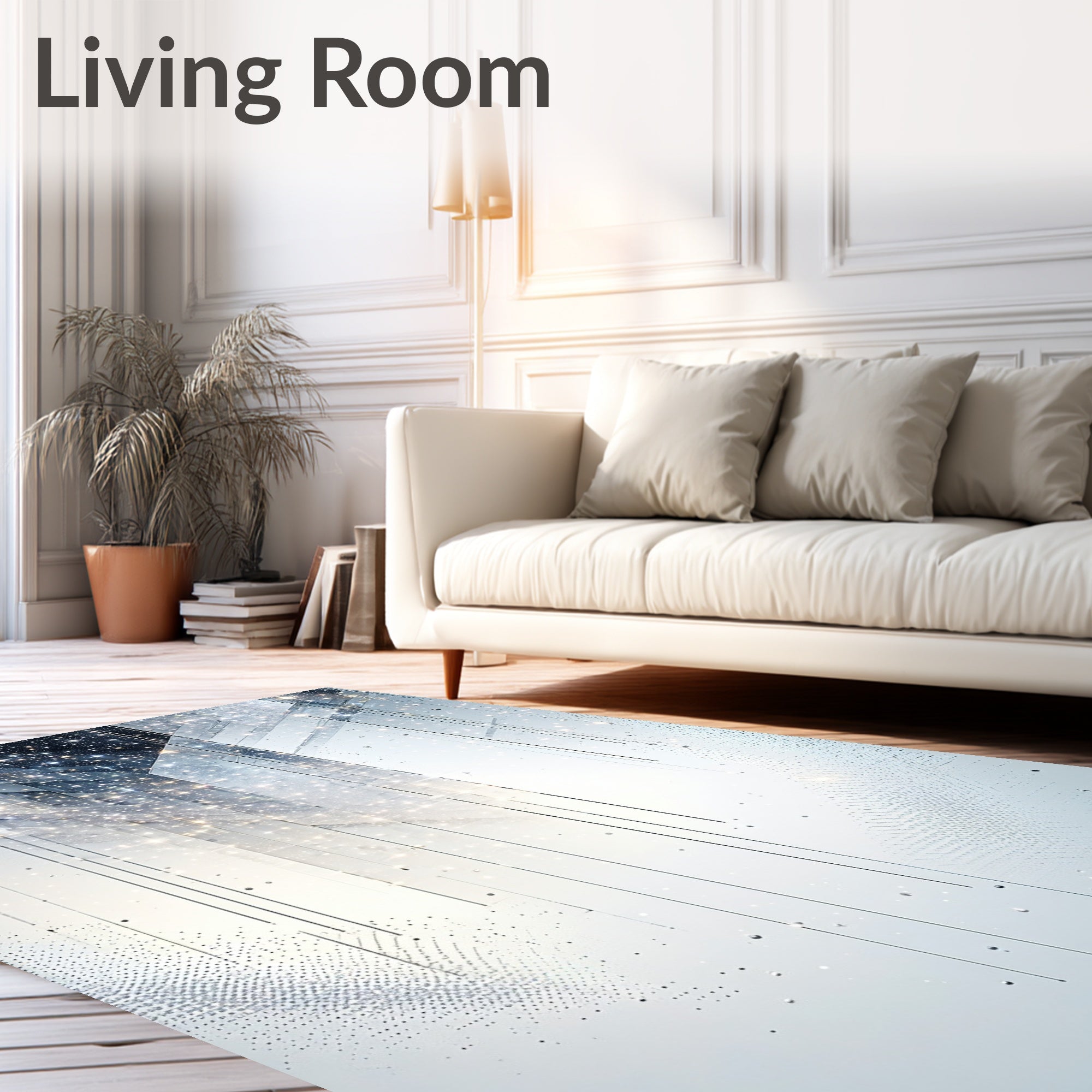 Abstract Geometric Sparkle Design Rug