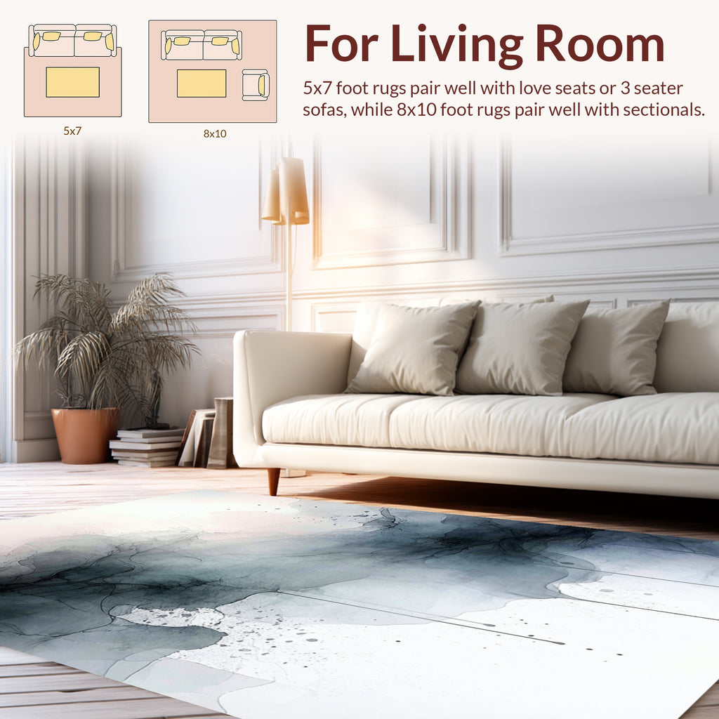 Abstract Ink Wash Flowing Design Rug