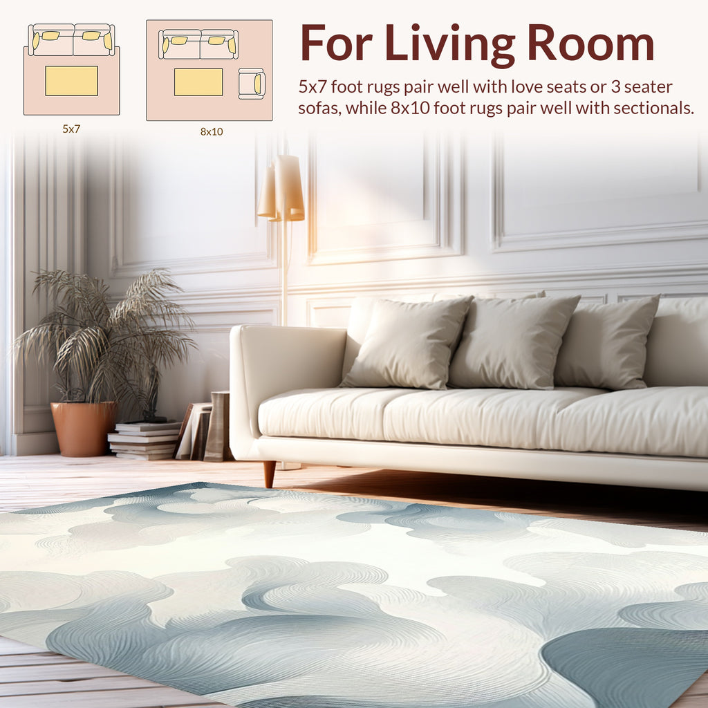 Abstract Cloudscape Swirls Design Rug
