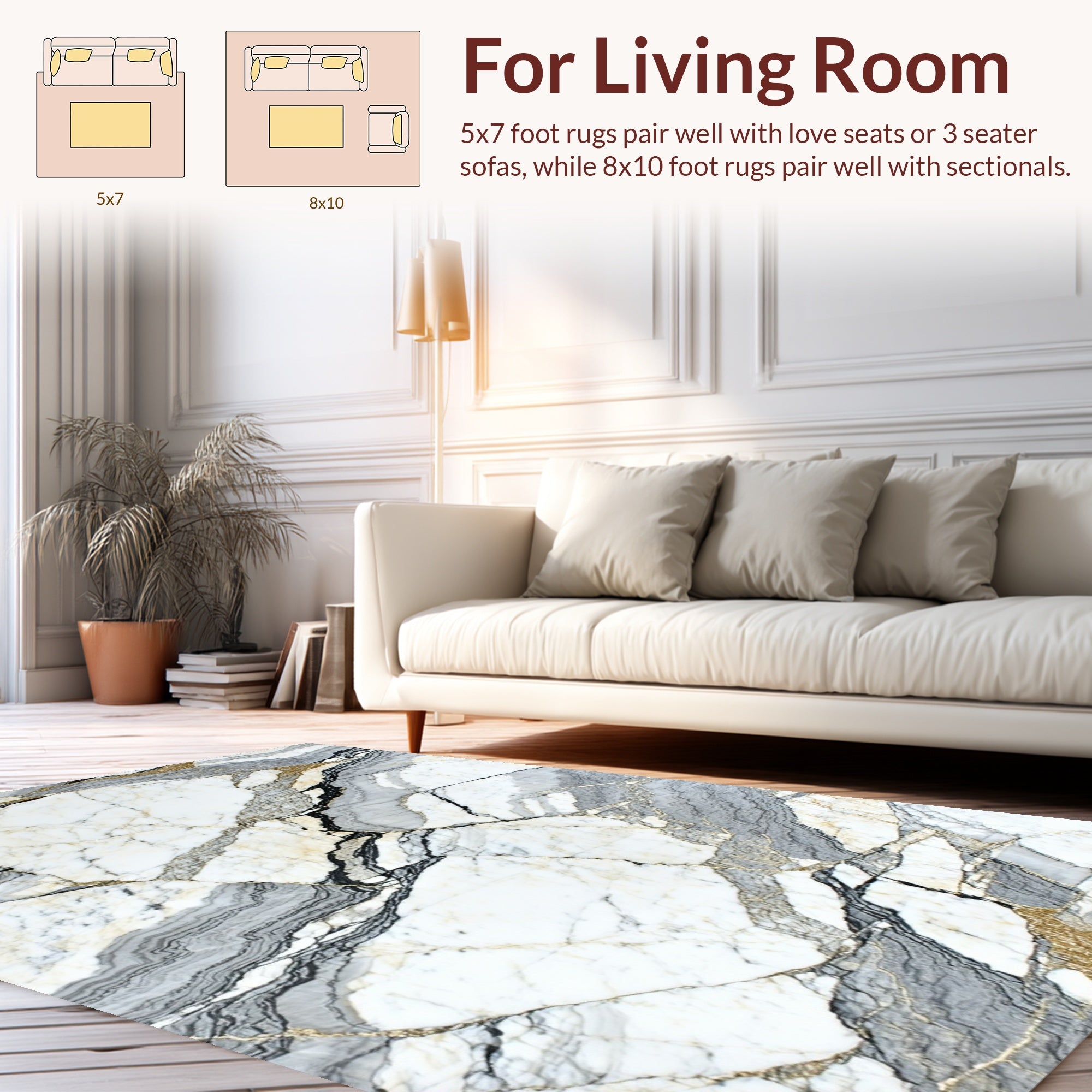 Abstract Marble Inlay Rug