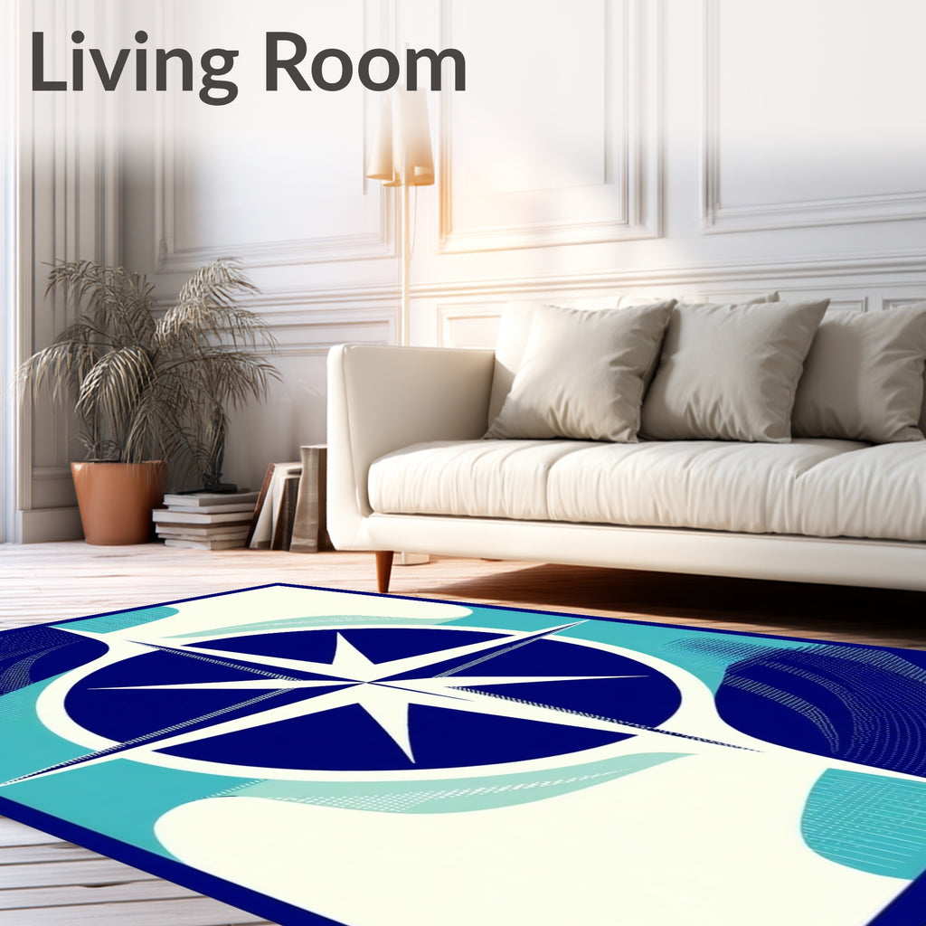 Abstract Compass Star Pattern Rug