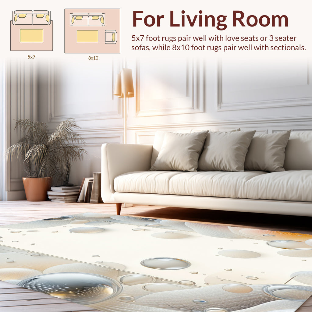 Abstract Bubbles and Spheres Design Rug