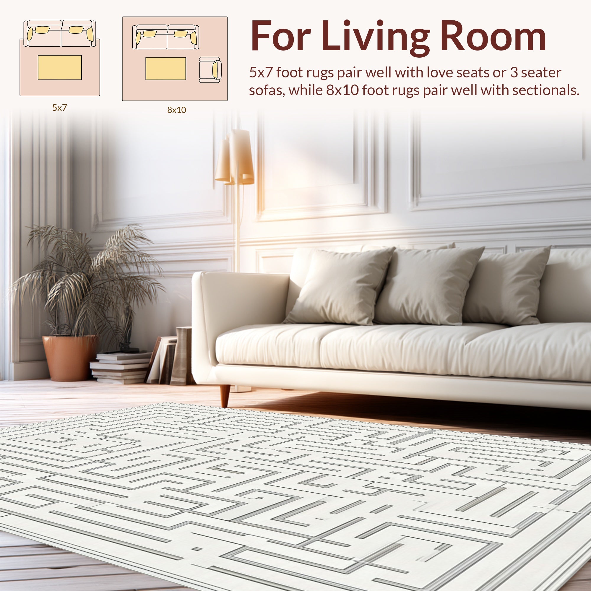 Abstract Maze Pattern Rug