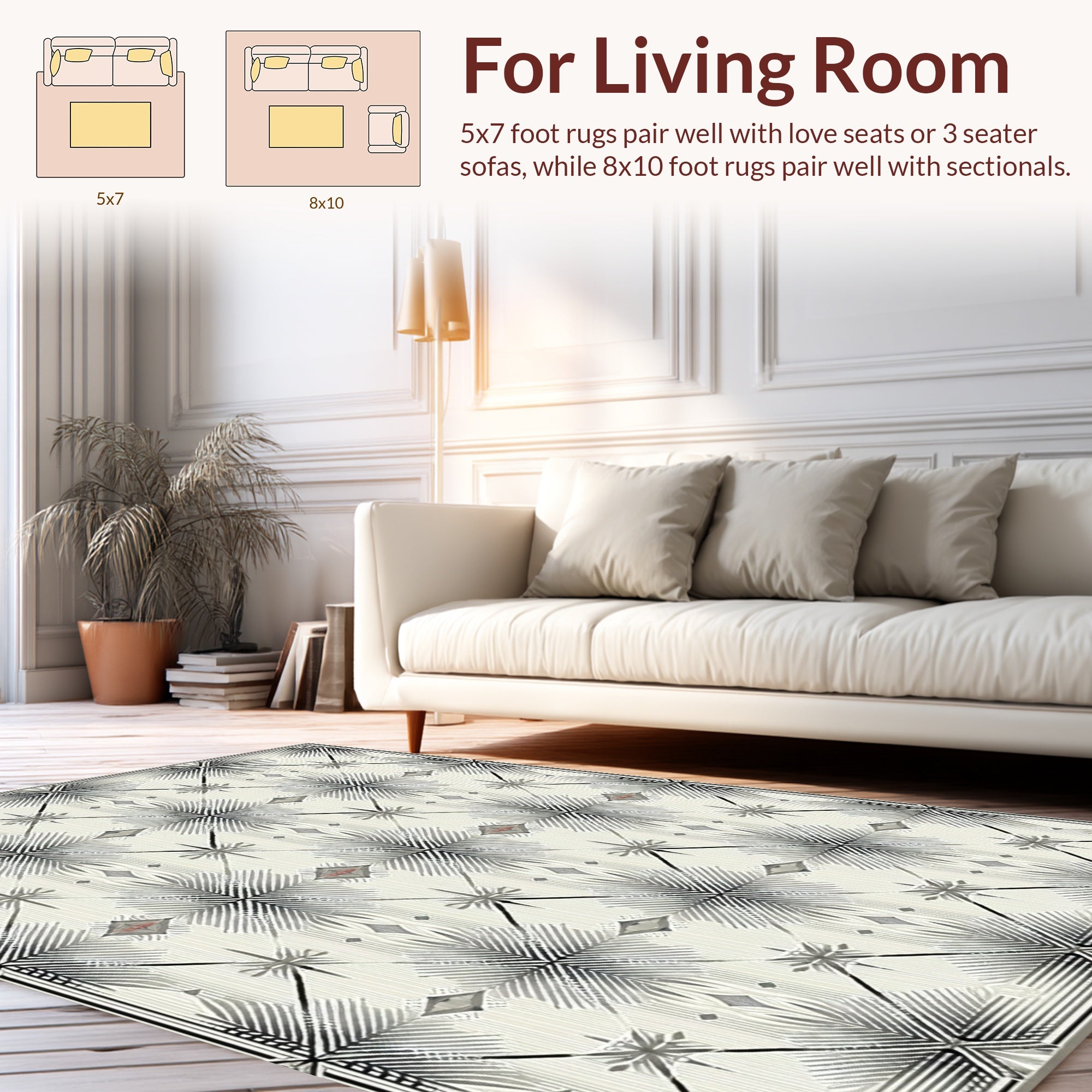 Abstract Geometric Star Pattern Rug