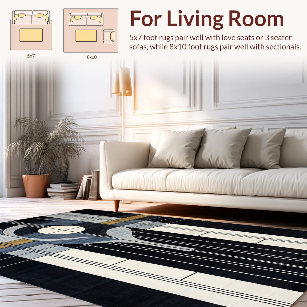 Abstract Geometric Art Deco Design Rug