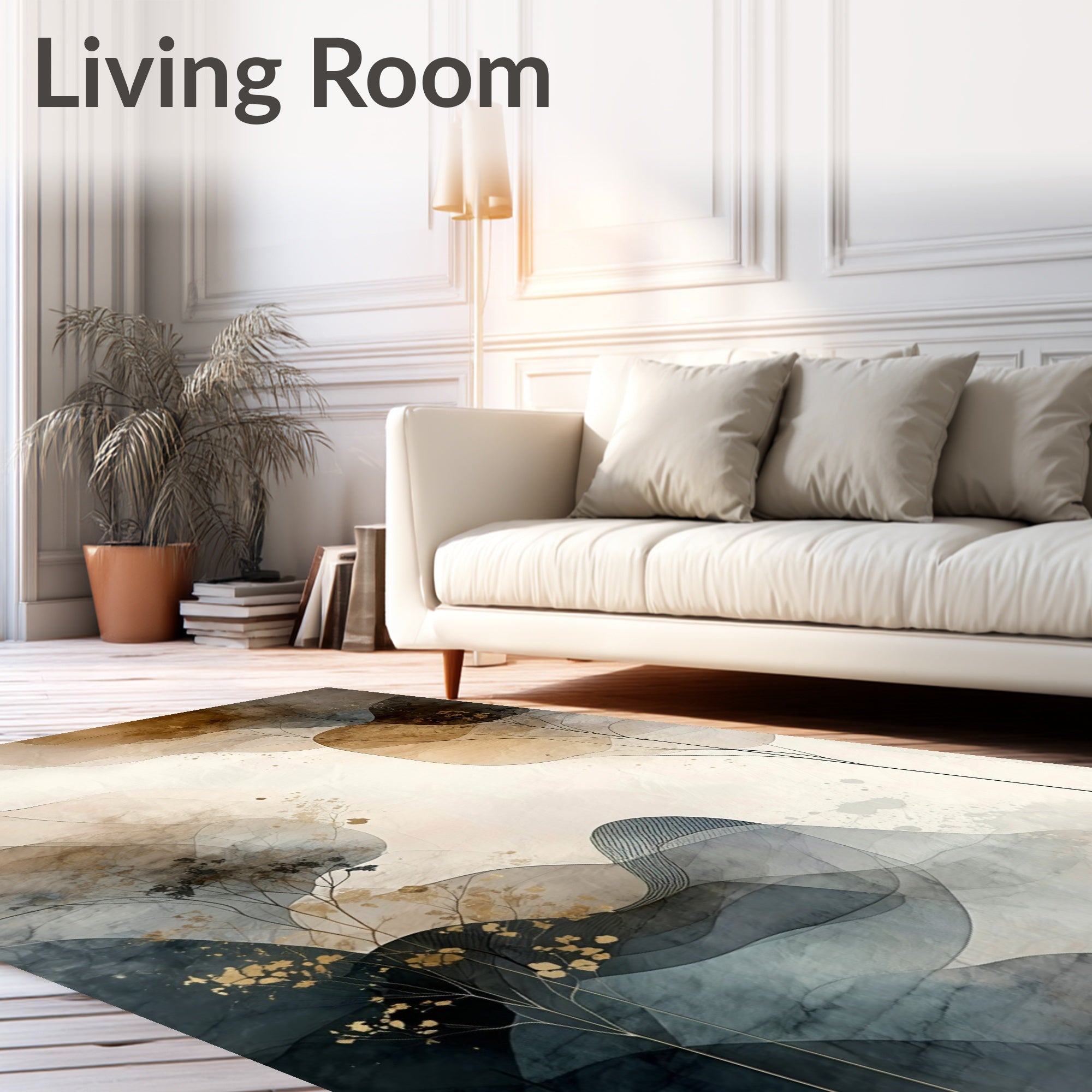 Abstract Ink Wash Nature Landscape Rug