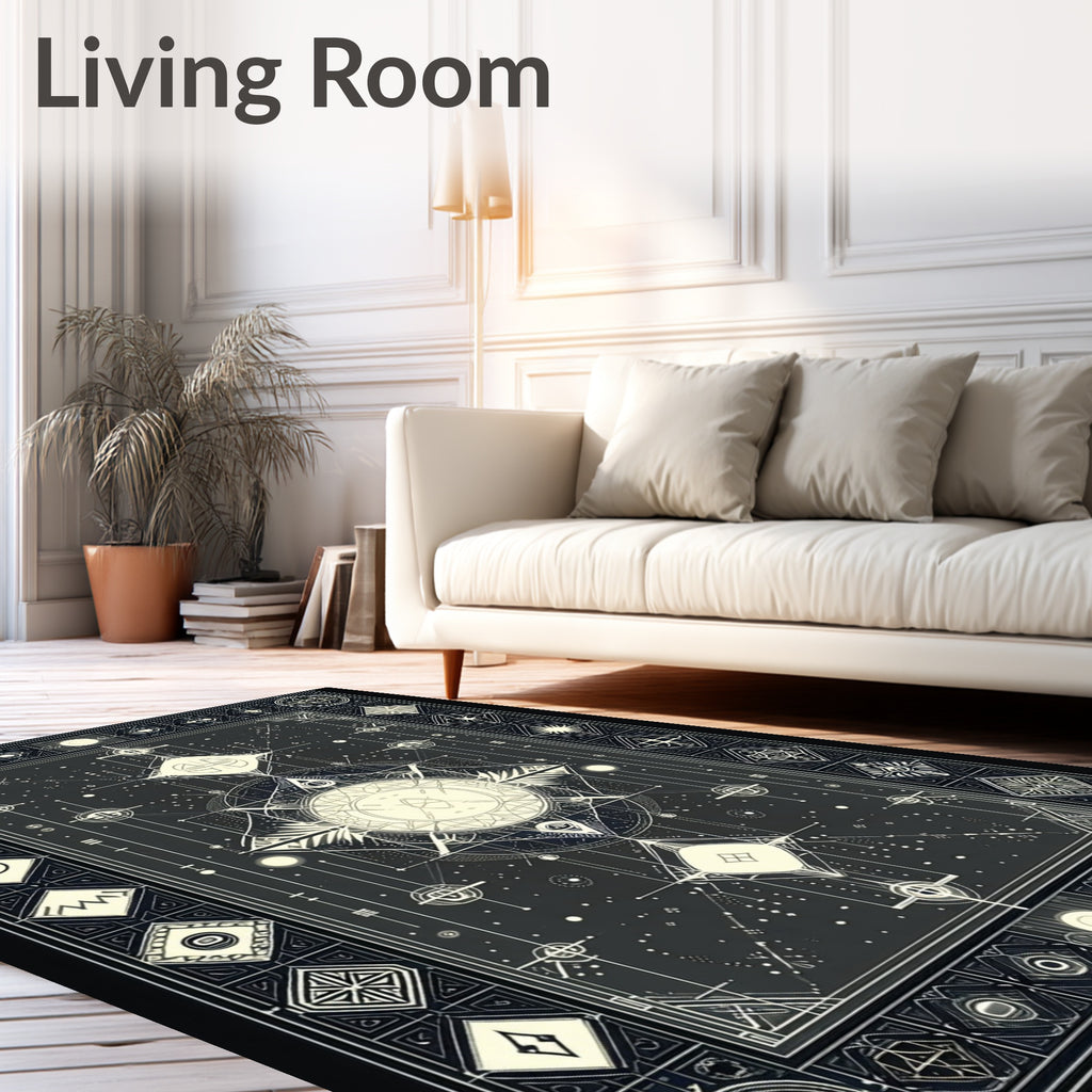 Abstract Geometric Cosmic Patterns Rug