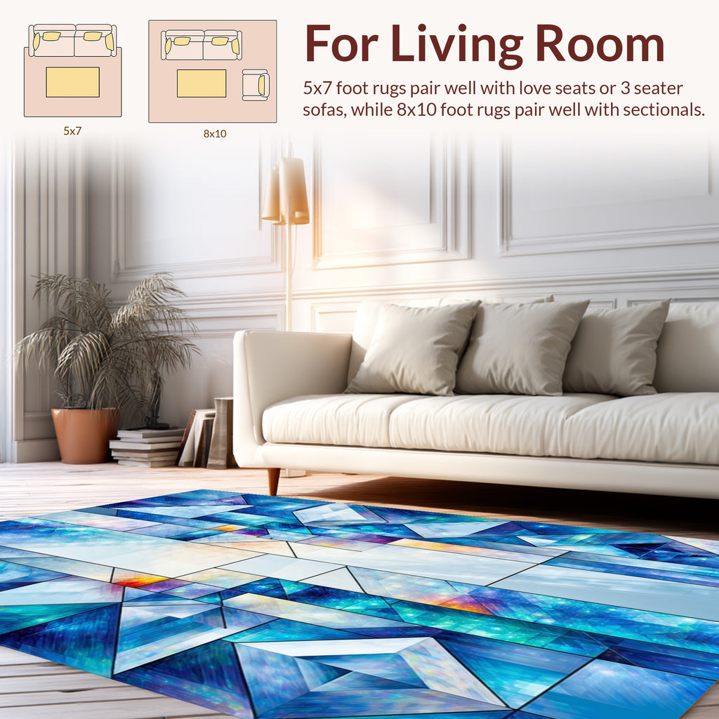Abstract Geometric Mosaic Style Rug