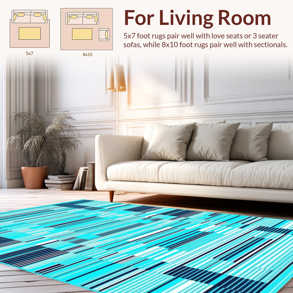 Abstract Geometric Stripe Design Rug