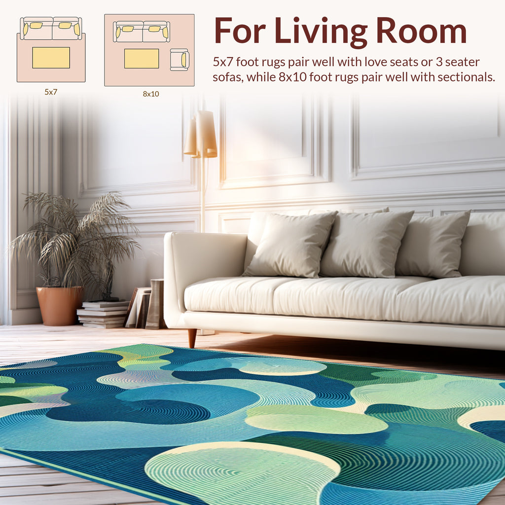 Abstract Flowing Contour Pattern Rug