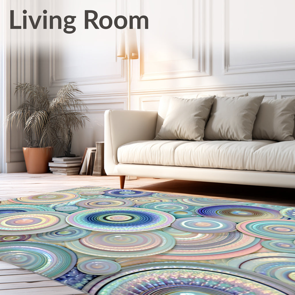 Abstract Circular Pastel Pattern Rug