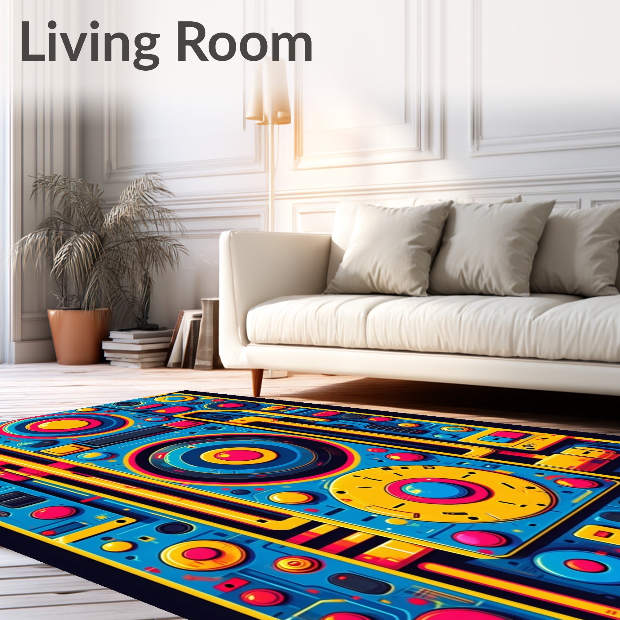 Abstract Geometric Vibrant Retro Rug