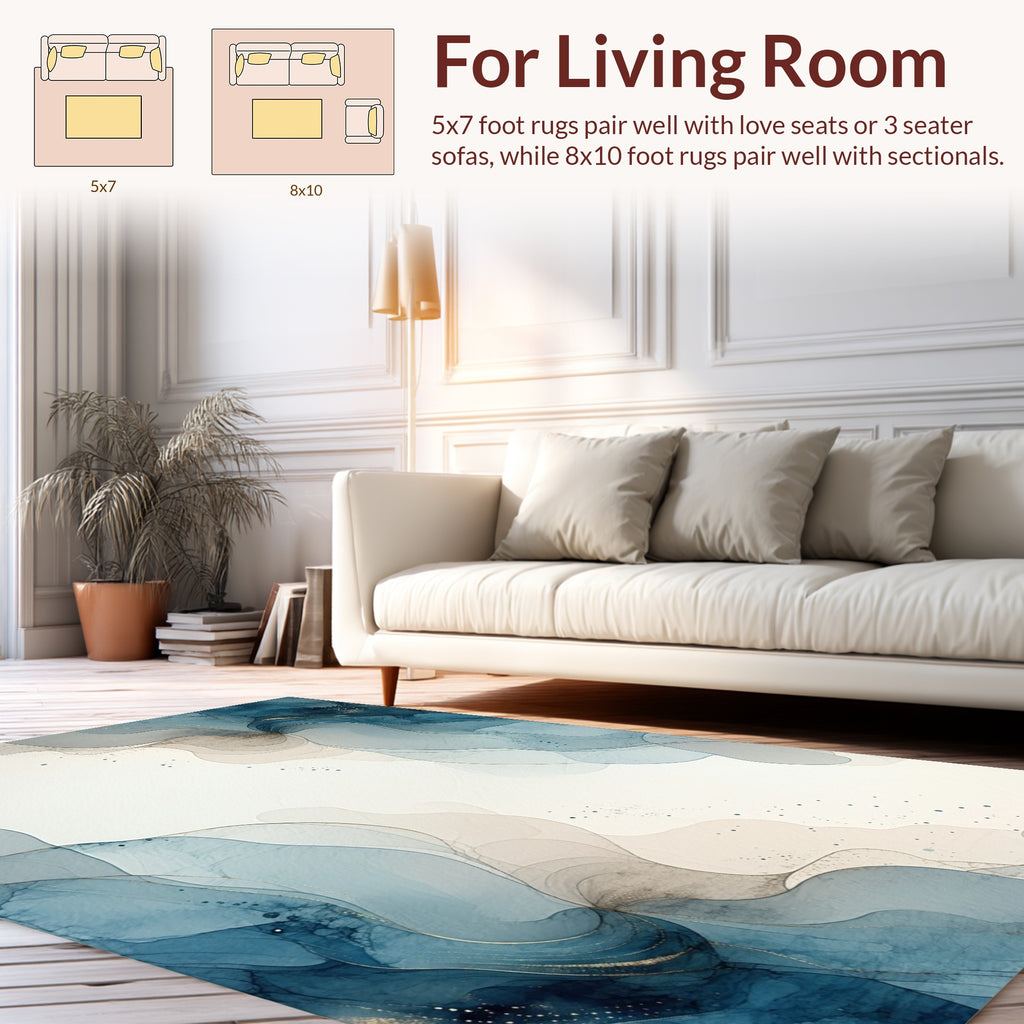Abstract Ink Flow Design Rug