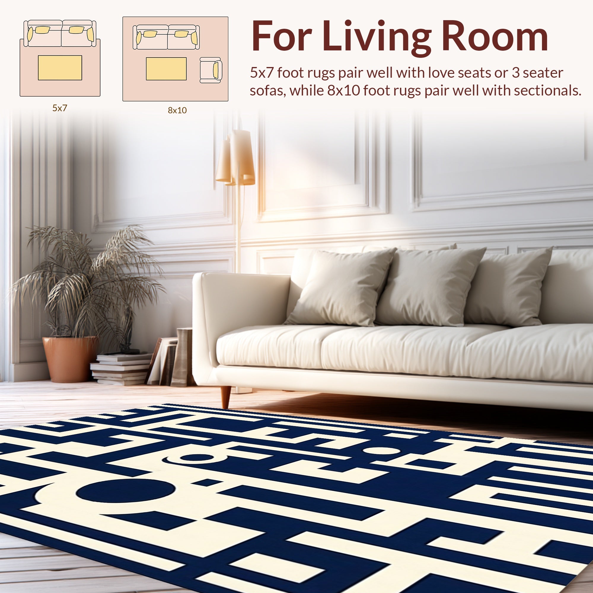 Abstract Geometric Maze Style Rug